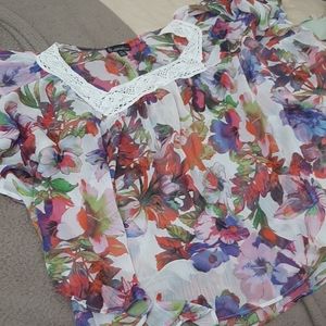 Signature studio flowered see through shirt